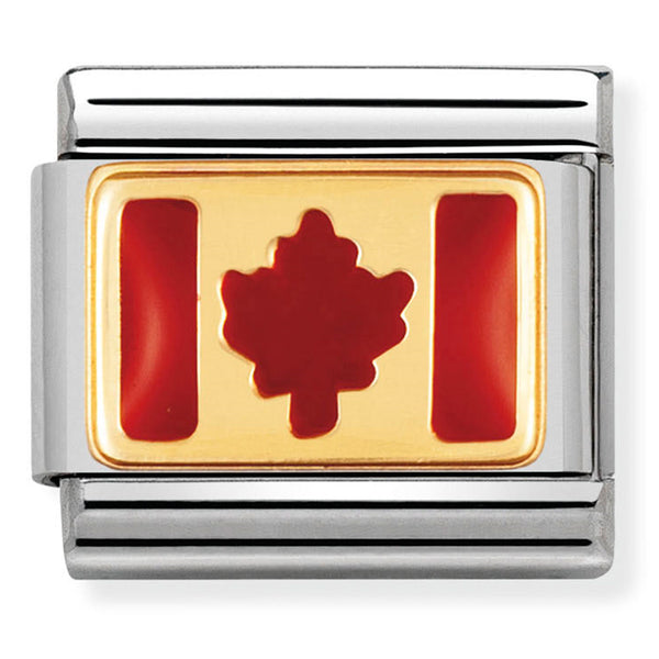Nomination Composable 18ct Gold & Enamel Flag of Canada
