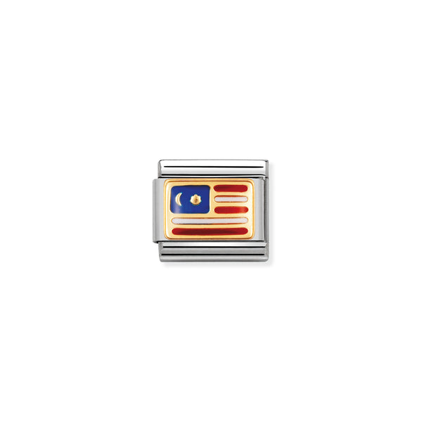 Nomination Composable 18ct Gold & Enamel Flag of Malaysia