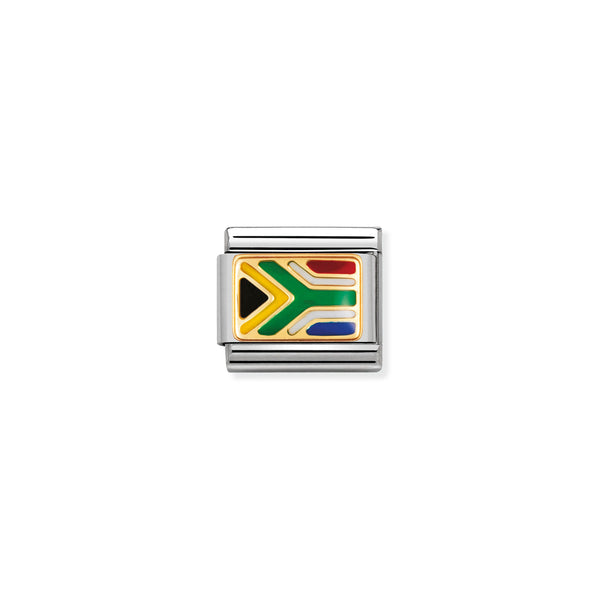 Nomination Composable 18ct Gold & Enamel Flag of South Africa