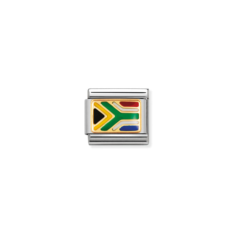 Nomination Composable 18ct Gold & Enamel Flag of South Africa