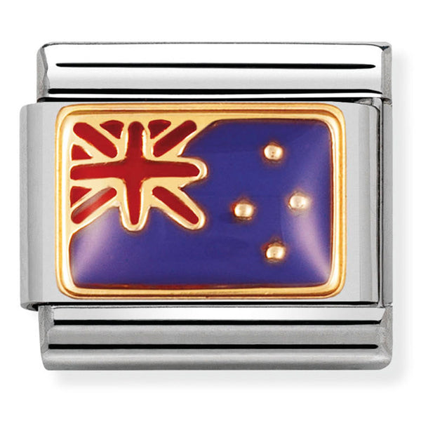 Nomination Composable 18ct Gold & Enamel Flag of New Zealand