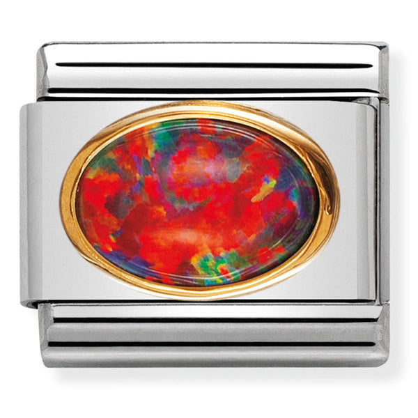 Nomination Composable 18ct Gold Red Opal