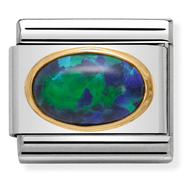 Nomination Composable 18ct Gold Green Opal