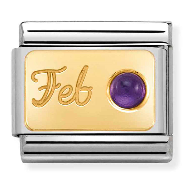 Nomination Composable 18ct Gold Amethyst (February Birthstone)