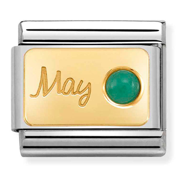 Nomination Composable 18ct Gold Emerald (May Birthstone)