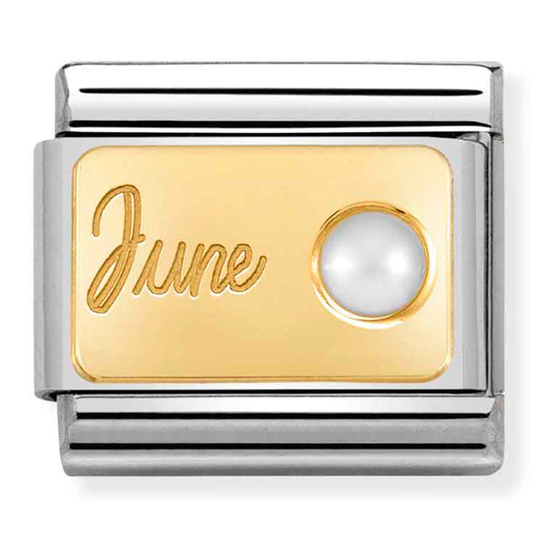 Nomination Composable 18ct Gold White Pearl (June Birthstone)