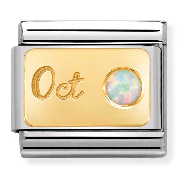 Nomination Composable 18ct Gold White Opal (October Birthstone)