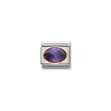 Nomination Composable 18ct Gold Purple Faceted Cubic Zirconia