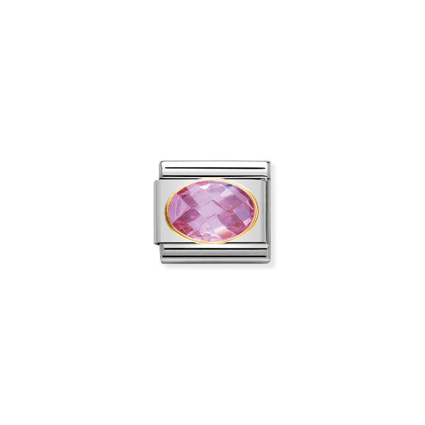 Nomination Composable 18ct Gold Pink Faceted Cubic Zirconia