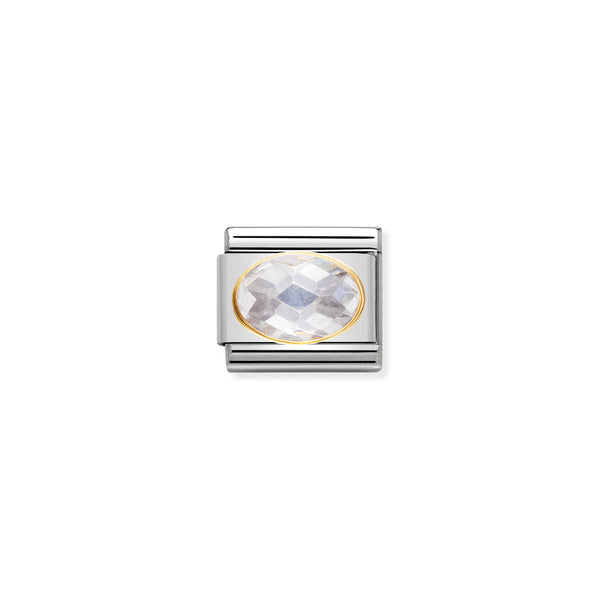 Nomination Composable 18ct Gold White Faceted Cubic Zirconia