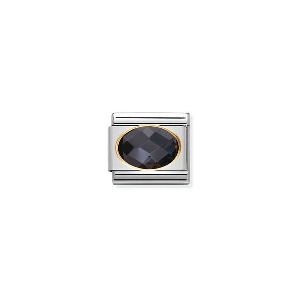 Nomination Composable 18ct Gold Black Faceted Cubic Zirconia