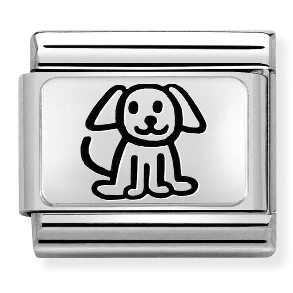 Nomination Composable Sterling Silver Puppy Dog Stick Figure
