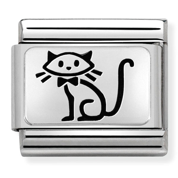 Nomination Composable Sterling Silver Kitten Stick Figure