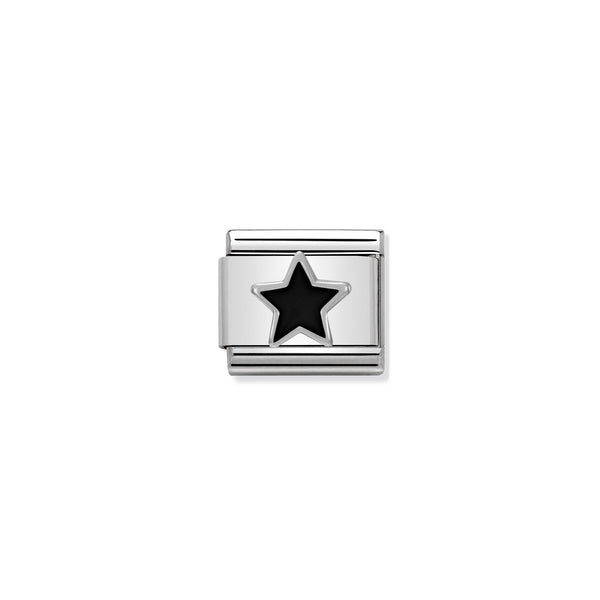 Nomination Composable Sterling Silver & Enamel Black Star