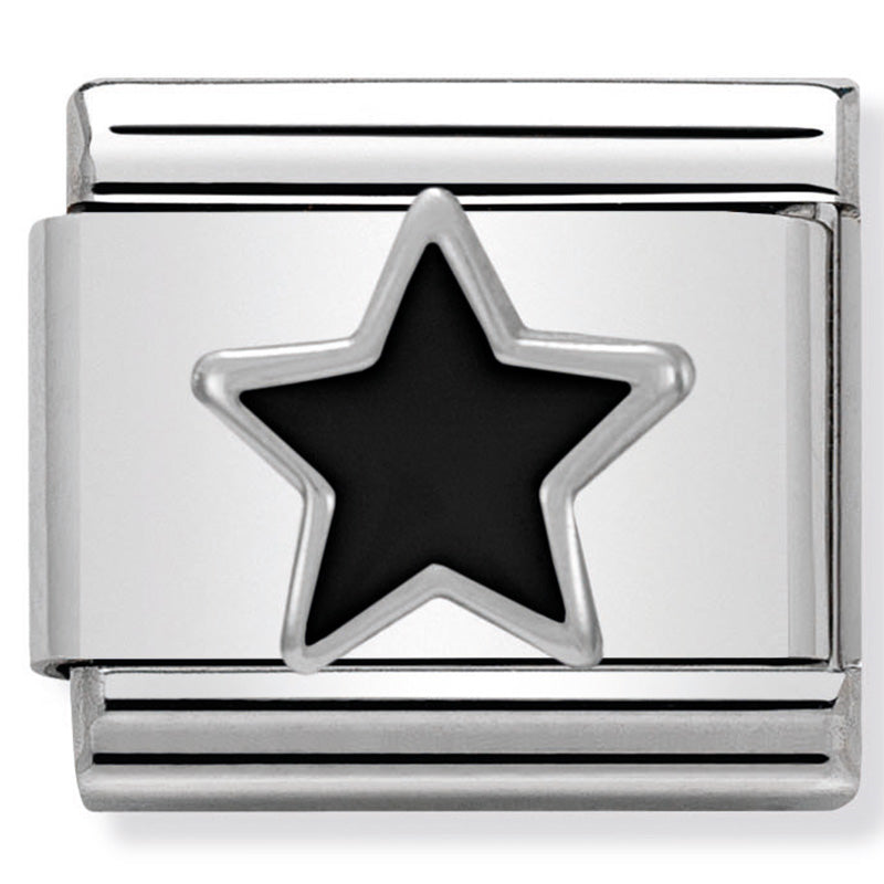 Nomination Composable Sterling Silver & Enamel Black Star