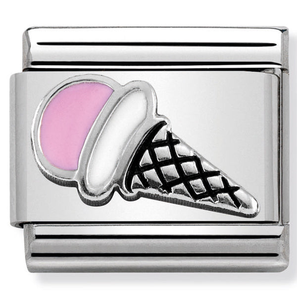 Nomination Composable Sterling Silver & Enamel Pink Ice Cream