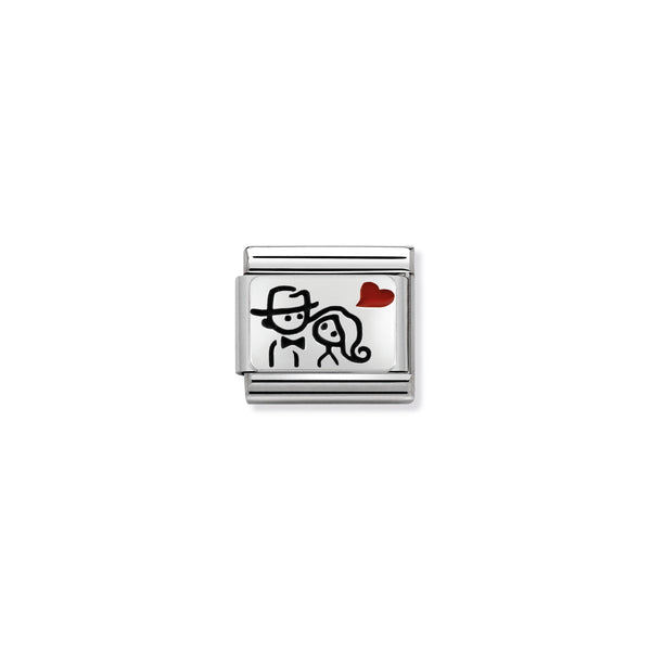 Nomination Composable Sterling Silver & Enamel Couple with Heart