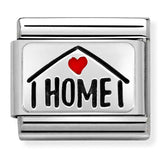 Nomination Composable Sterling Siver & Enamel Home with Red Heart