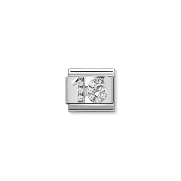 Nomination Composable Sterling Silver & CZ Number 16