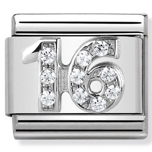 Nomination Composable Sterling Silver & CZ Number 16