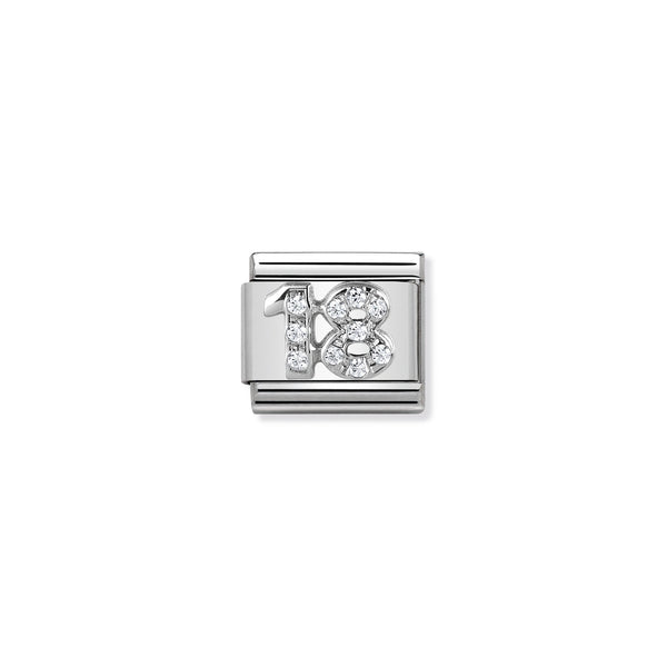 Nomination Composable Sterling Silver & CZ Number 18