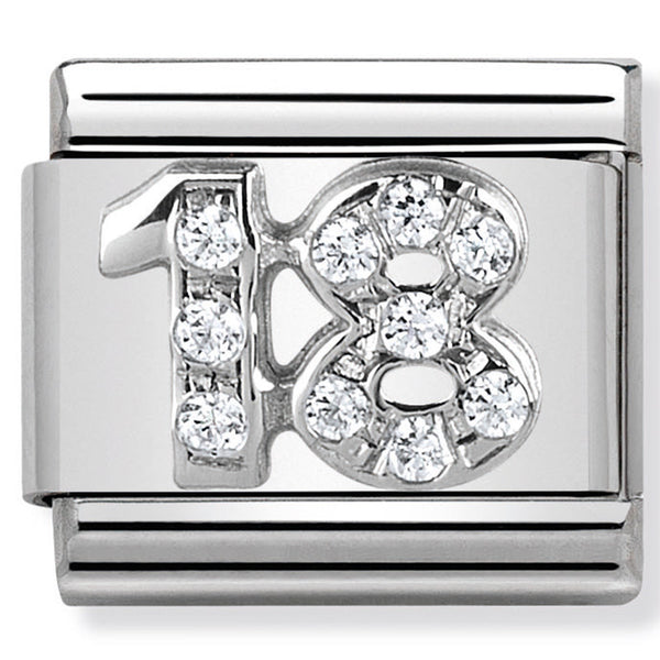 Nomination Composable Sterling Silver & CZ Number 18