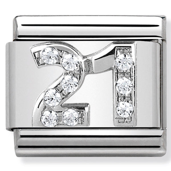 Nomination Composable Sterling Silver & CZ Number 21
