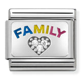 Nomination Composable Sterling Silver, Enamel & CZ Family with Heart