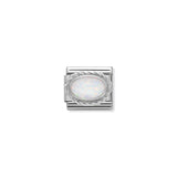 Nomination Composable Sterling Silver White Opal with Twist Detail