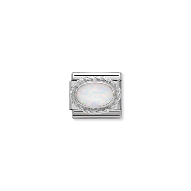 Nomination Composable Sterling Silver White Opal with Twist Detail