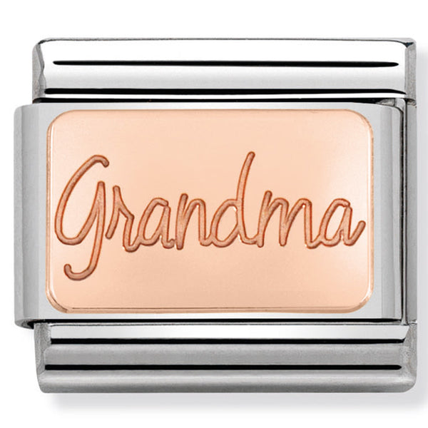 Nomination Composable 9ct Rose Gold Grandma Engraved Plate