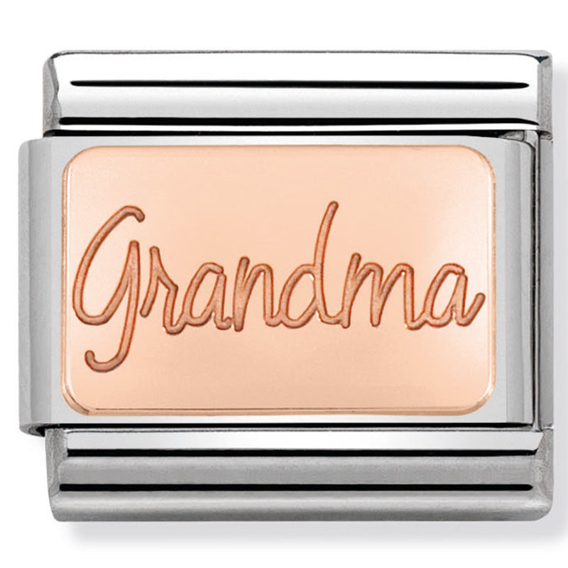 Nomination Composable 9ct Rose Gold Grandma Engraved Plate