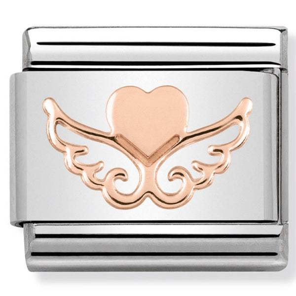 Nomination Composable 9ct Rose Gold Heart with Wings