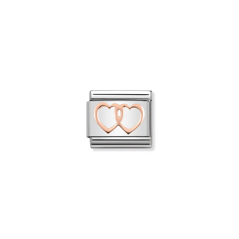 Nomination Composable 9ct Rose Gold Double Hearts