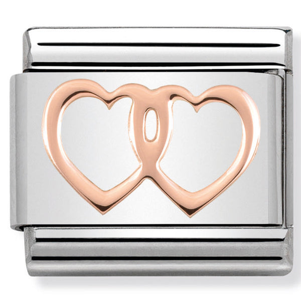 Nomination Composable 9ct Rose Gold Double Hearts