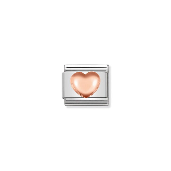 Nomination Composable 9ct Rose Gold Raised Heart