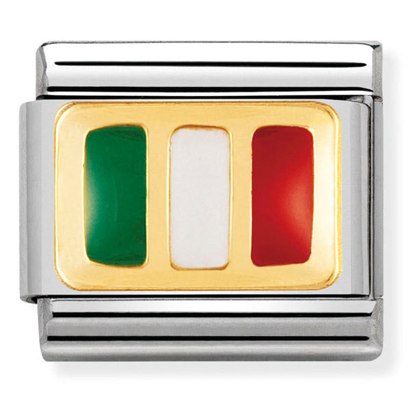 Nomination Composable 18ct Gold & Enamel Flag of Italy