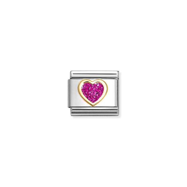 Nomination Composable 18ct Gold and Enamel Glitter Heart