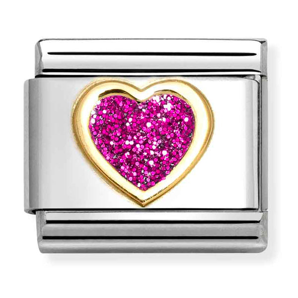 Nomination Composable 18ct Gold and Enamel Glitter Heart