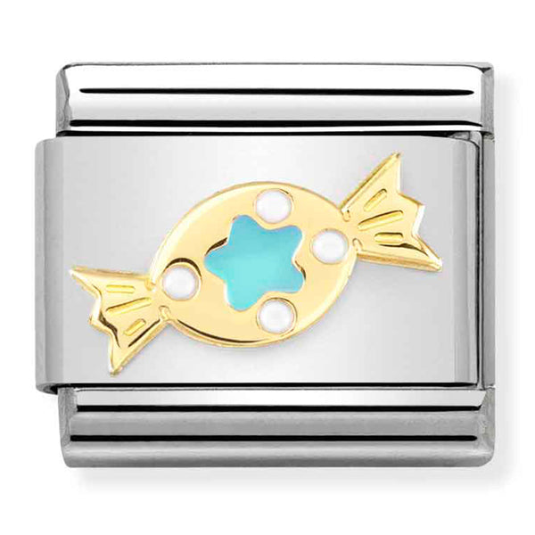 Nomination Composable 18ct Gold and Enamel Turquoise Sweet