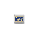 Nomination Composable 18ct Gold and Enamel Star Blue Plate