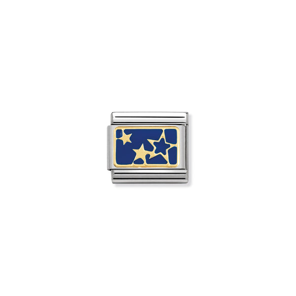 Nomination Composable 18ct Gold and Enamel Star Blue Plate