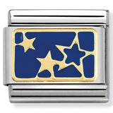 Nomination Composable 18ct Gold and Enamel Star Blue Plate