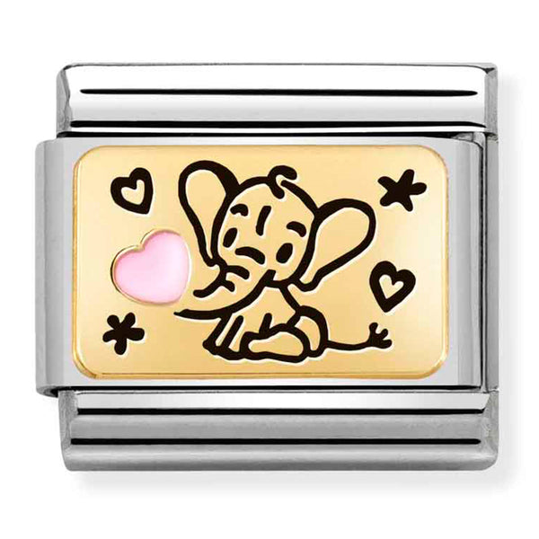 Nomination Composable 18ct Gold and Enamel Baby Elephant