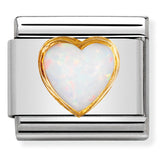 Nomination Composable 18ct Gold Heart with White Opal