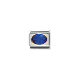 Nomination Composable 18ct Gold Blue Faceted Cubic Zirconia