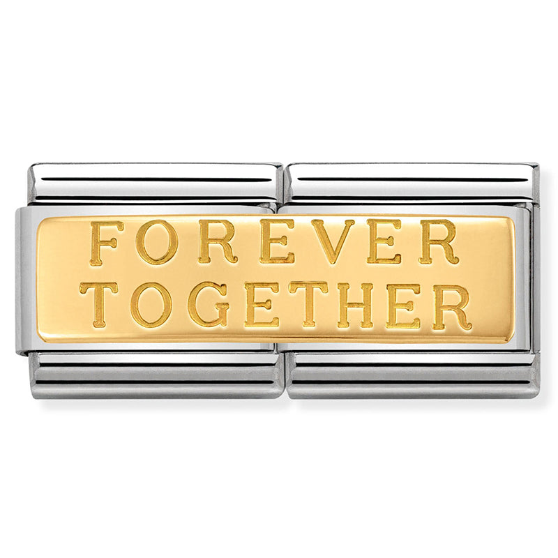 Nomination Composable 18ct Gold Forever Together Double Engraved Plate