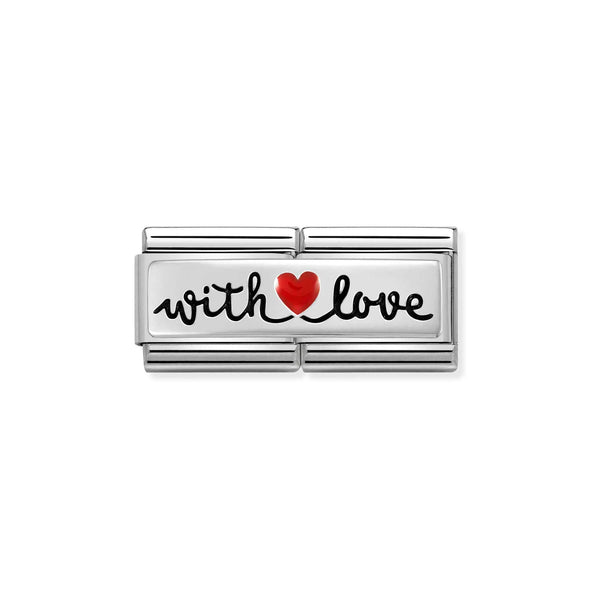 Nomination Composable Sterling Silver and Enamel With Love Double Link