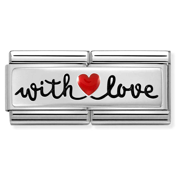 Nomination Composable Sterling Silver and Enamel With Love Double Link