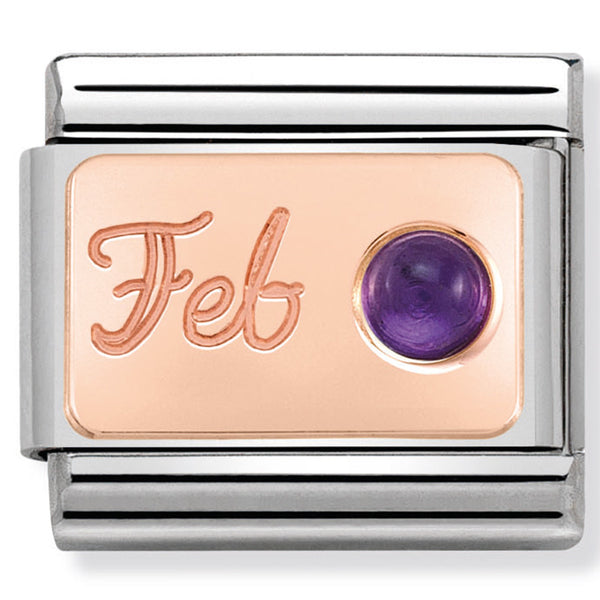 Nomination Composable 9ct Rose Gold Amethyst (February Birthstone)